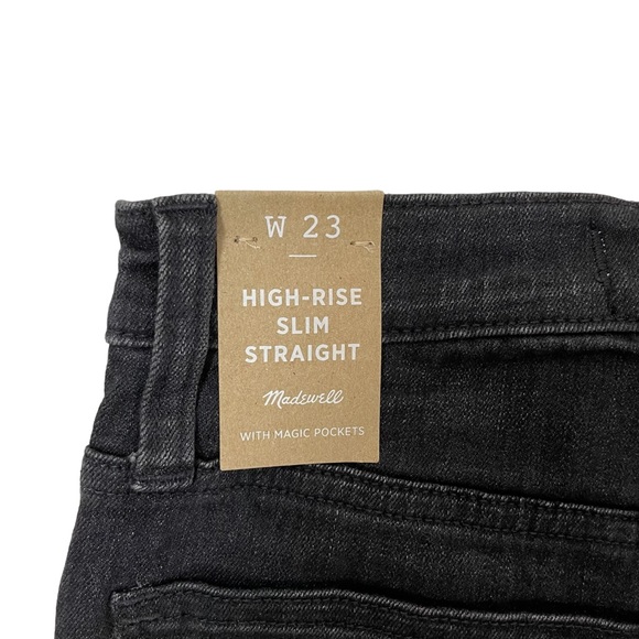 Madewell High-Rise Slim Straight Jeans in Richgrove Wash Black Jeans Size 23 - Picture 8 of 8